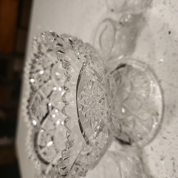 Vintage Miniature Cut Crystal Punch Bowl & 6 Cups - Picture 4 of 10